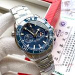 Copy Omega Planet Ocean Chronograph watch Blue Ceramic bezel 43mm